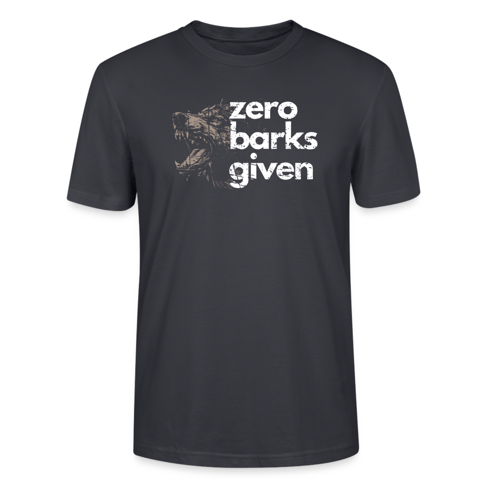 
                  
                    Unisex T-Shirt | zero barks given | White - Dunkles Graublau
                  
                