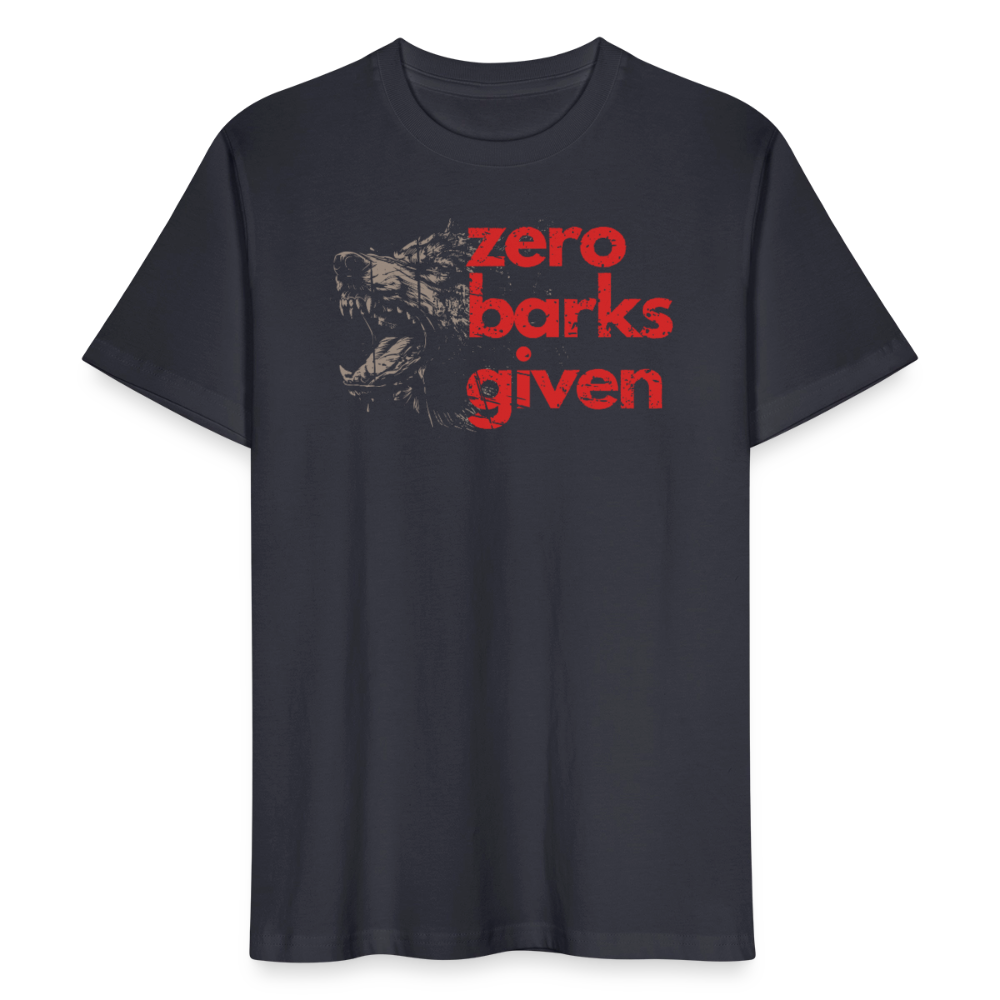 
                  
                    Unisex T-Shirt | zero barks given - Dunkles Graublau
                  
                