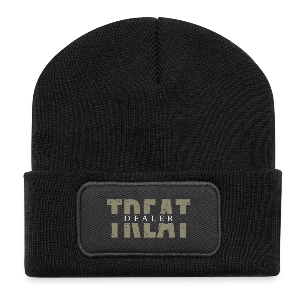 Unisex Patch Beanie | Treat Dealer - Schwarz