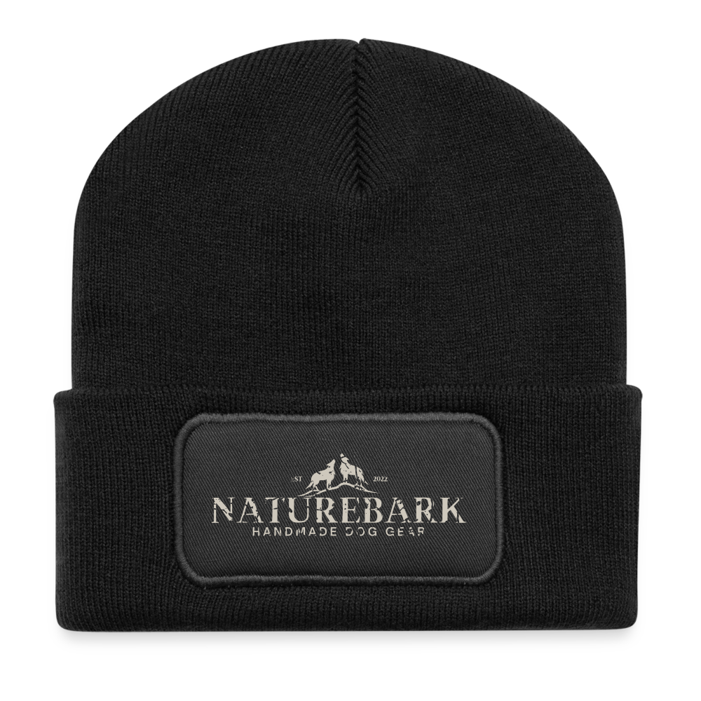 Unisex Patch Beanie | NatureBark - Schwarz