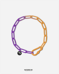 Chain Halsband | Kettenhalsband | 2Face | Orange + Violett | 4mm | HU60cm