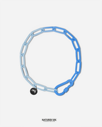 Chain Halsband | Kettenhalsband | 2Face | Pastell Blue + Winter Blue | 3mm | HU59cm