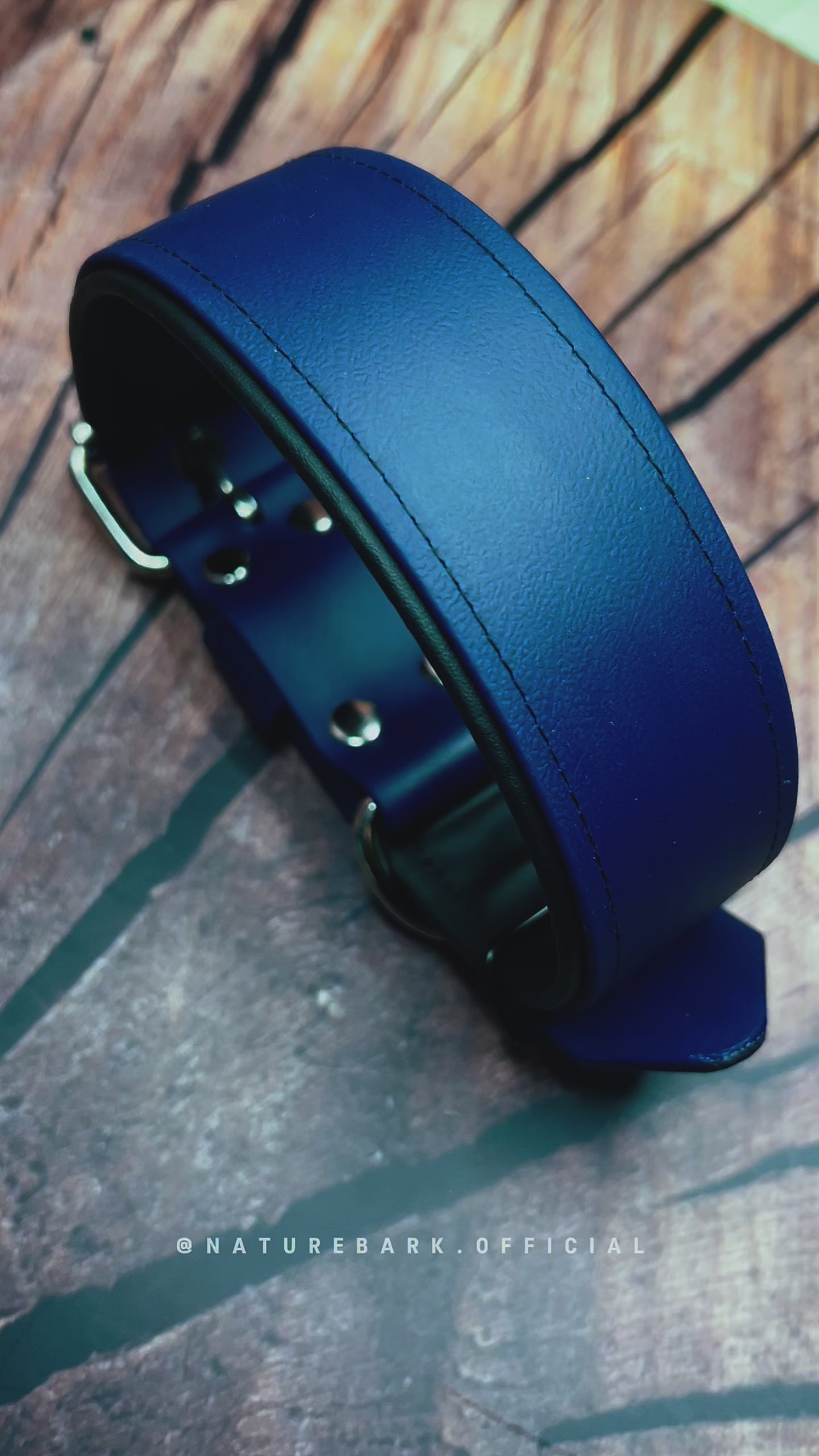 Aqua Classic | BioThane® Ösenhalsband | PREMIUM | GR. M | Navy Blue + Black